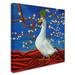 Trademark Fine Art 'Peking Duck (Pea King Duck)' Print on Wrapped Canvas 24.0 H x 24.0 W x 2.0 D in blue/green/red/whiteCanvas | Wayfair