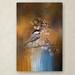 Trademark Fine Art 'Chickadee in the Garden' Graphic Art Print on Wrapped Canvas Metal | 32 H x 22 W x 2 D in | Wayfair ALI14385-C2232GG