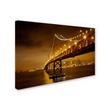 Trademark Fine Art 'Bay Bridge' Photographic Print on Wrapped Canvas in White | 30 H x 47 W x 2 D in | Wayfair 1X01499-C3047GG