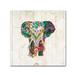 Trademark Fine Art 'Boho Paisley Elephant III' Print on Wrapped Canvas in Green | 14 H x 14 W x 2 D in | Wayfair WAP01455-C1414GG