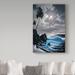 Trademark Fine Art 'Waves Under the Moon 5' Oil Painting Print on Wrapped Canvas in White | 47 H x 30 W x 2 D in | Wayfair ALI20358-C3047GG