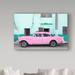 Trademark Fine Art 'Havana Classic American Pink Car' Photographic Print on Wrapped Canvas Canvas | 12 H x 19 W x 2 D in | Wayfair PH00659-C1219GG