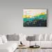 Trademark Fine Art 'Lithosphere Blue Yellow' Acrylic Painting Print on Wrapped Canvas in White/Black | 35 H x 47 W x 2 D in | Wayfair