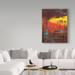 Trademark Fine Art 'Nimble Morning Left' Acrylic Painting Print on Wrapped Canvas Metal in Brown/Red/Yellow | 32 H x 24 W x 2 D in | Wayfair