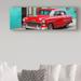 Trademark Fine Art 'Beautiful Classic American Red Car' Photographic Print on Wrapped Canvas Metal | 10 H x 32 W x 2 D in | Wayfair PH00924-C1032GG