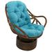 Papasan Chair - International Caravan 83.82Cm Wide Tufted Swivel Papasan Chair Rattan/Wicker/Microfiber/Microsuede in Blue | Wayfair