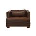 Armchair - Westland and Birch Millbury 46" Wide Top Grain Leather Armchair Genuine Leather in White/Brown | 34 H x 46 W x 44 D in | Wayfair