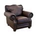 Club Chair - Canora Grey Sophear 46" Wide Top Grain Leather Club Chair Genuine Leather in Brown | 50 H x 46 W x 50 D in | Wayfair