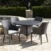 Ivy Bronx Backlund Outdoor Wicker Round 5 Piece Dining Set w/ Cushions Wicker/Rattan in Gray | 28.5 H x 46.5 W in | Wayfair IVBX4504 43954186