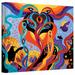 ArtWall Karmic Lovers by Marina Petro Painting Print on Wrapped Canvas Metal in Indigo/Orange/Yellow | 24 H x 32 W x 2 D in | Wayfair 0pet054a2432w