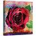 ArtWall Rose by Elena Ray Graphic Art on Wrapped Canvas in Green/Red | 10 H x 10 W x 2 D in | Wayfair 0ray087a1010w