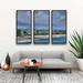 ArtWall The Beach at Santa Barbara by Steve Ainsworth 3 Piece Framed Photographic Print Set Canvas in Blue | 36 H x 54 W x 2 D in | Wayfair