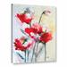 ArtWall Vibrant Poppies by Karin Johannesson Painting Print on Wrapped Canvas in Gray/Red | 24 H x 18 W x 2 D in | Wayfair 0joh021a1824w