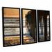 ArtWall Fishing Pier by Steve Ainsworth 3 Piece Framed Photographic Print Set Canvas in Gray/Orange | 36 H x 54 W x 2 D in | Wayfair 0ain052c3654f