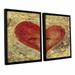 ArtWall Red Heart Of Gold by Elena Ray 2 Piece Framed Painting Print on Canvas Set Canvas in White | 24 H x 36 W x 2 D in | Wayfair 0ray086b2436f