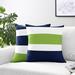 Sweet Jojo Designs Stripe Square Pillow Cover & Insert Polyester/Polyfill blend in Green/Blue | 18 H x 18 W x 2 D in | Wayfair