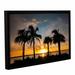ArtWall Tropical Sunset by Steve Ainsworth Framed Photographic Print on Wrapped Canvas in Black/Blue/Yellow | 8 H x 12 W x 2 D in | Wayfair