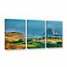 ArtWall Morro Rock & Beach by Steve Ainsworth 3 Piece Photographic Print on Wrapped Canvas Set Canvas in White | 18 H x 36 W x 2 D in | Wayfair