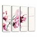 ArtWall Orchids Iii by Karin Johannesson 4 Piece Painting Print on Wrapped Canvas Set Canvas in White | 36 H x 48 W x 2 D in | Wayfair
