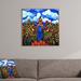 Latitude Run® Scarecrow & Pumpkins Framed Painting Print Wood in Blue/Brown/Green | 20 H x 20 W x 1 D in | Wayfair LATR1617 31637489