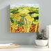Latitude Run® Golden Hedge Framed Painting Print on Wrapped Canvas in Green/Red/Yellow | 14 H x 14 W x 2 D in | Wayfair LATR1180 31568212