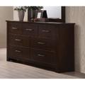 Lark Manor™ Fabiano 7 Drawer 55.5" W Dresser Wood in Brown/Red | 37 H x 55 W x 17 D in | Wayfair 4D3DD70D7AB747E79A130C55149E04C4