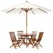 Longshore Tides Humphrey 6-Piece 4-ft Teak Octagon Folding Outdoor Table Set Wood/Teak in White | Wayfair LNTS2782 40648980