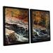 Loon Peak® Autumn Cascade 2 Piece Framed Photographic Print on Canvas Set Metal in Gray/Green | 32 H x 48 W x 2 D in | Wayfair LOON8529 33483774