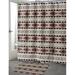 Loon Peak® Alvina Geometric Single Shower Curtain Polyester in Gray/Black/Brown | 74 H x 71 W in | Wayfair LOPK4953 42264163