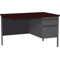 Lorell Fortress Desk Wood/Metal in Brown/Gray/Red | 29.5 H x 48.6 W x 24 D in | Wayfair LLR60925