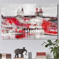 Latitude Run® 'Studio 'I Amsterdam 2' Graphic Art Print on Wrapped Canvas Metal in Red | 24 H x 40 W x 1.5 D in | Wayfair LRUN8503 39986180