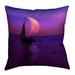 Latitude Run® 'Jada Magenta Moon & Sailboat Square Cotton Pillow Cover Cotton | 16 H x 16 W x 1 D in | Wayfair LTDR8567 41376046