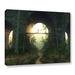 Latitude Run® 'Bridge Under The Bridge' Photographic Print on Wrapped Canvas in Gray/Green | 18 H x 24 W x 2 D in | Wayfair LTDR7244 41003618