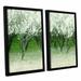 Latitude Run® Spring Wind 2 Piece Framed Painting Print Set Metal in Green/White | 32 H x 48 W x 2 D in | Wayfair LTRN5515 30802251