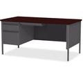 Lorell Fortress Rectangular Desk Wood/Metal in Brown/Gray | 30.8 H x 66 W x 24 D in | Wayfair LLR60919