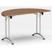 Latitude Run® Ringler Half-Round Meeting Table Wood/Metal in Brown | 29 H x 30 W x 60 D in | Wayfair LTTN2899 44335580