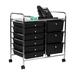 Mind Reader Rolling Cart w/ Drawers, Utility Cart, Craft Storage, Metal, 24.25"L x 15.25"W x26.25"H in Black/Gray | Wayfair 3TROLL6-BLK