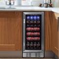 Newair 15" Built-in 96 Can Beverage Fridge in Stainless Steel w/ Precision Temperature Controls Glass | 33.75 H x 15 W x 24.25 D in | Wayfair