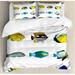 Ambesonne Ocean Animal Egyptian Fish w/ Bannerfish Goldfish Parrotfish Wild Nature Red Sea Theme Duvet Cover Set Microfiber in Blue/Yellow | Wayfair