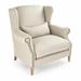 Wingback Chair - One Allium Way® Eira 34" Wide Linen Wingback Chair Linen/Fabric in Brown/White | 45 H x 34 W x 42.5 D in | Wayfair