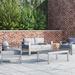 Ivy Bronx Shore 4-piece Outdoor Patio Aluminum Sectional Sofa Set Metal in Gray | Wayfair ORNE3706 41988528
