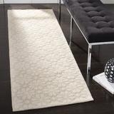 White 27 x 0.25 in Indoor Area Rug - Ophelia & Co. Kelton Hand-Woven Wool Ivory Area Rug Cotton/Wool | 27 W x 0.25 D in | Wayfair