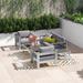 Ivy Bronx Shore 6-piece Outdoor Patio Aluminum Sectional Sofa Set Metal in Gray | Wayfair ORNE3676 41988453