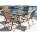Panama Jack Outdoor Café Dining Set Glass/Metal in Brown | 29 H x 40 W x 40 D in | Wayfair PJO-9001-ESP-5DH