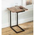 Plow & Hearth Rustic Pull-Up Table w/ Fold-Out Leaves in Wood & Metal Wood in Black/Brown/Gray | 25 H x 20 W x 16 D in | Wayfair 59A15