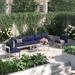 Ivy Bronx Shore 6-piece Outdoor Patio Aluminum Sectional Sofa Set Wood in Blue | Wayfair ORNE3639 41988355