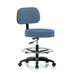 Perch Chairs & Stools Height Adjustable Exam Stool w/ Basic Backrest & Foot Ring Metal/Fabric in Blue | 41.25 H x 24 W x 24 D in | Wayfair