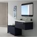 Orren Ellis Manorhaven 24" Single Bathroom Vanity Set Wood/Solid Surface in Black | 16 H x 24 W x 18 D in | Wayfair ORNE8377 44228011