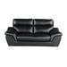 Orren Ellis Matheny 69" Leather Match Pillow Top Arm Loveseat Leather Match in Black | 36 H x 69 W x 37 D in | Wayfair