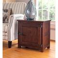 Plow & Hearth Portland Ice Box Wood Storage Side Table w/ Walnut Replica Hardware Wood in Brown | 23.75 H x 22 W x 18 D in | Wayfair 59F83 WAL